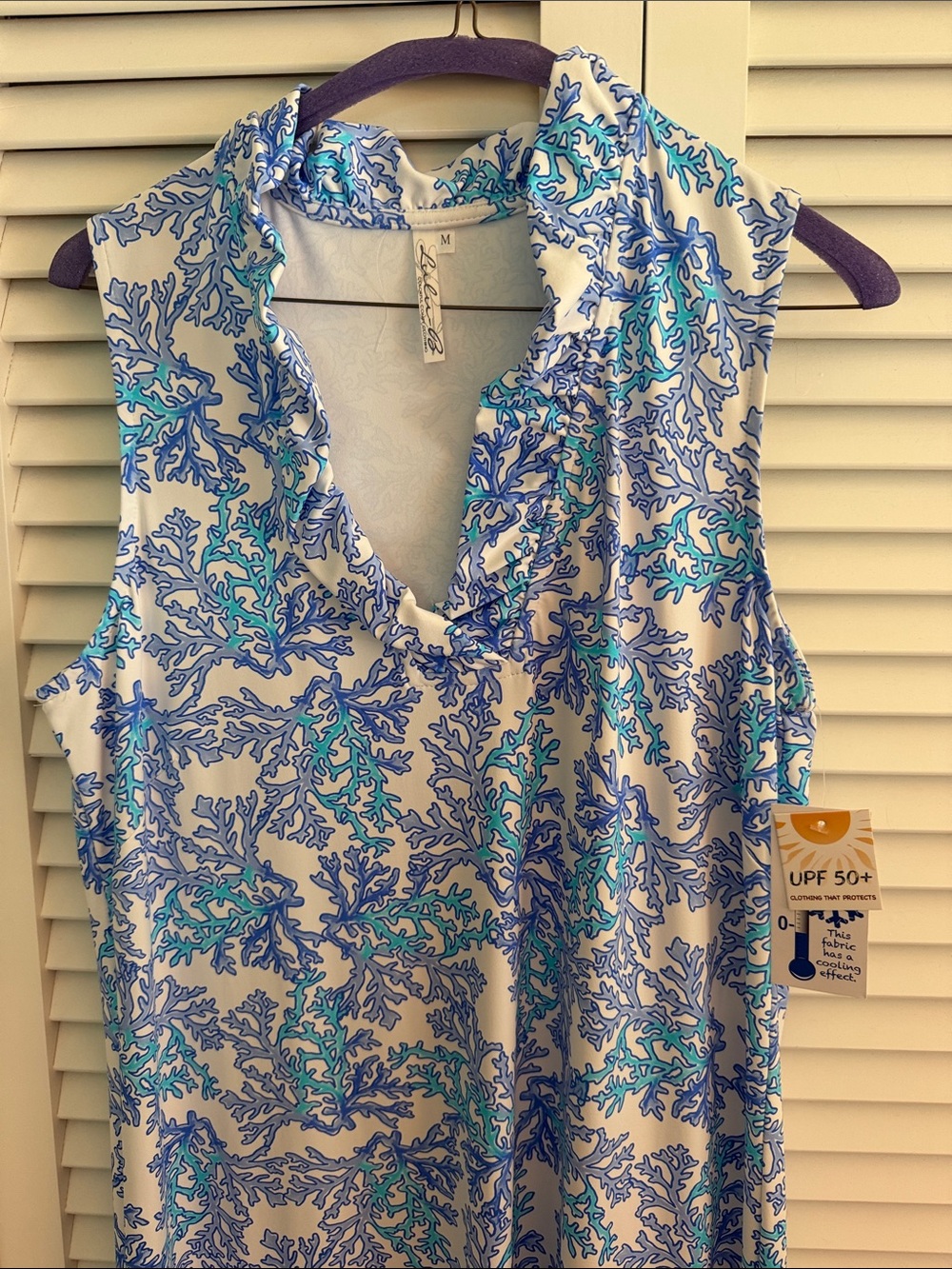 NWT Coral print maxi UPF dress - Picture 2 of 6